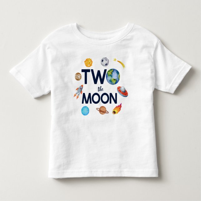 Camiseta Infantil Duas Festas Do Planeta Espacial Exterior Da Lua (Frente)