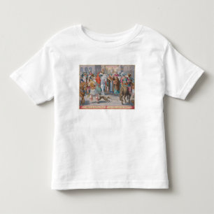Camiseta Infantil Duas monges apresentam os bichos-da-seda