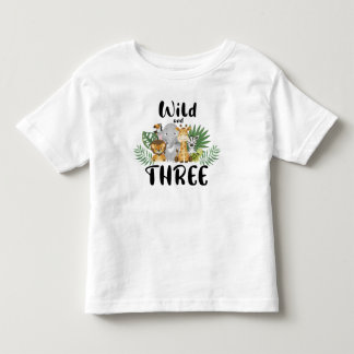 Camiseta Infantil Duas Selvas aniversário de 3 anos Selvagens Safari