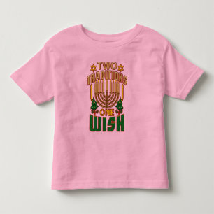 Camiseta Infantil Duas Tradições Um Desejo Feliz Festival de Chanucá