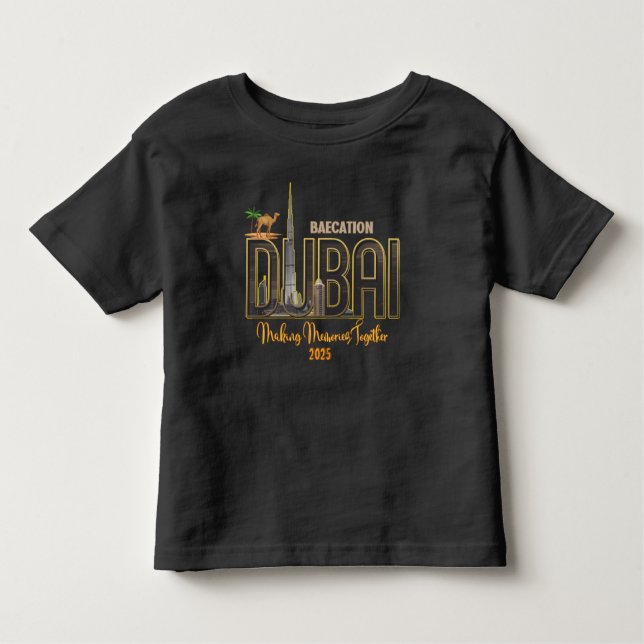 Camiseta Infantil Dubai Férias Capturam a Magia de Sua Aventura (Frente)