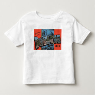 Camiseta Infantil Dubuque, letra ScenesDubuque de IowaLarge, IA
