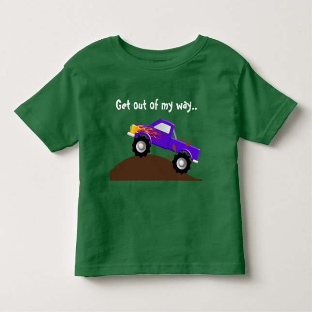 Camiseta Infantil É meu monster truck das chamas do roxo do (Frente)