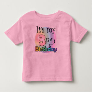 Camiseta Infantil É o meu aniversário de 3 anos