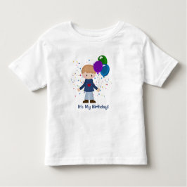 Camiseta Infantil É o meu menino bonitinho de aniversário com camise