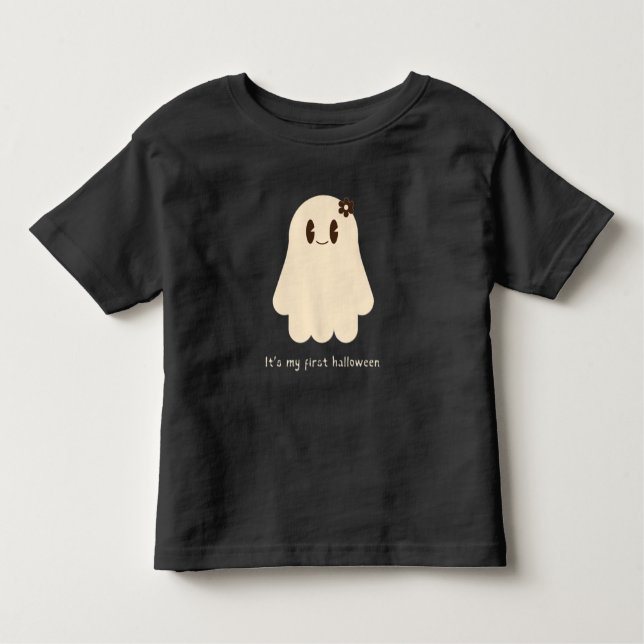 Camiseta Infantil É o meu primeiro Halloween Fantasma Fofo  (Frente)