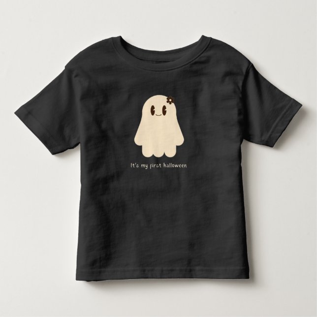 Camiseta Infantil É o meu primeiro Halloween Fantasminha Querido  (Frente)