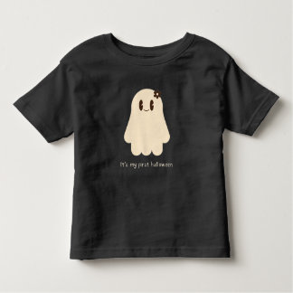Camiseta Infantil É o meu primeiro Halloween Fofinho Fantasma 