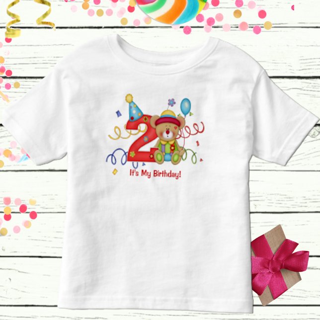 Camiseta Infantil É o meu Urso Justo de Aniversário 2 (Criador carregado)