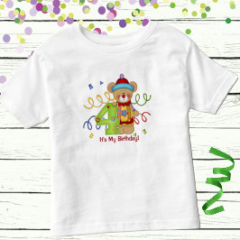 Camiseta Infantil É o meu Urso Justo de Aniversário, 4