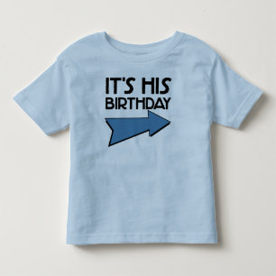 Camiseta Infantil É SEU ANIVERSÁRIO COM Seta Apontando À ESQUERDA