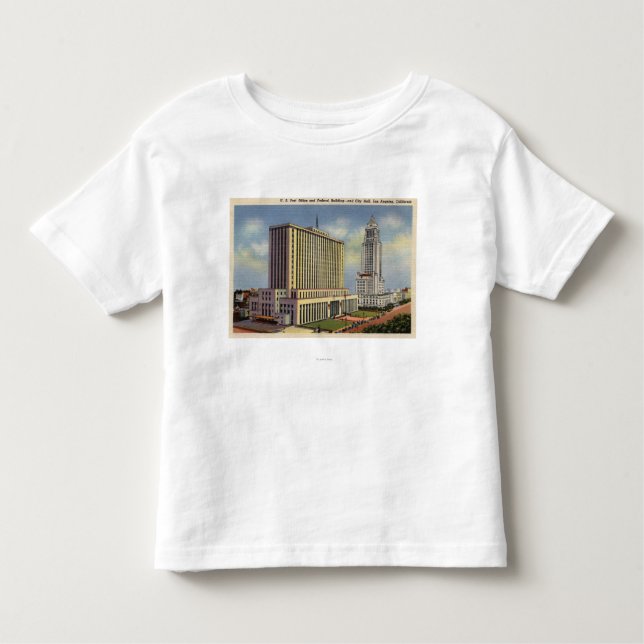 Camiseta Infantil E.U. Estação de correios, câmara municipal, & (Frente)