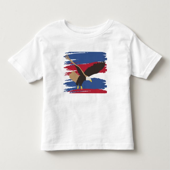 Camiseta Infantil Eagle Bird USA Bandeira Americana Patriótica (Frente)