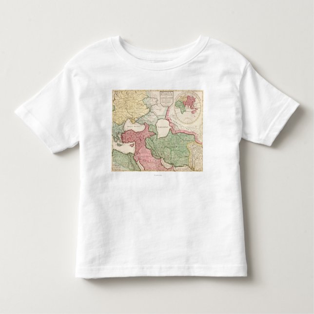 Camiseta Infantil EastPanoramic médio MapMiddle do leste (Frente)