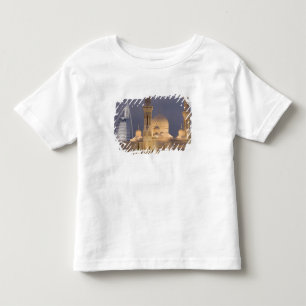 Camiseta Infantil EAU, Dubai. Mesquita à noite com Burj al Arab