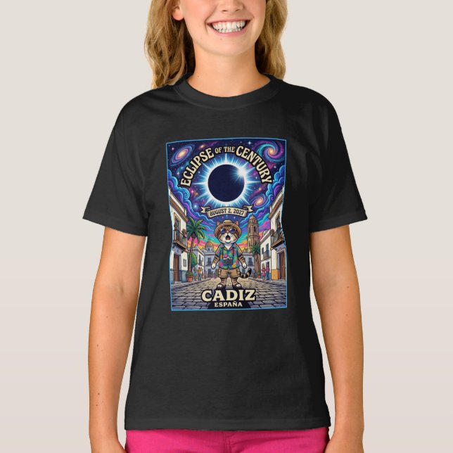 Camiseta infantil Eclipse do Século 2027 Cádis  (Frente)