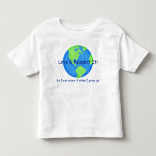 Camiseta Infantil Economias da terra do respeito do amor ele para