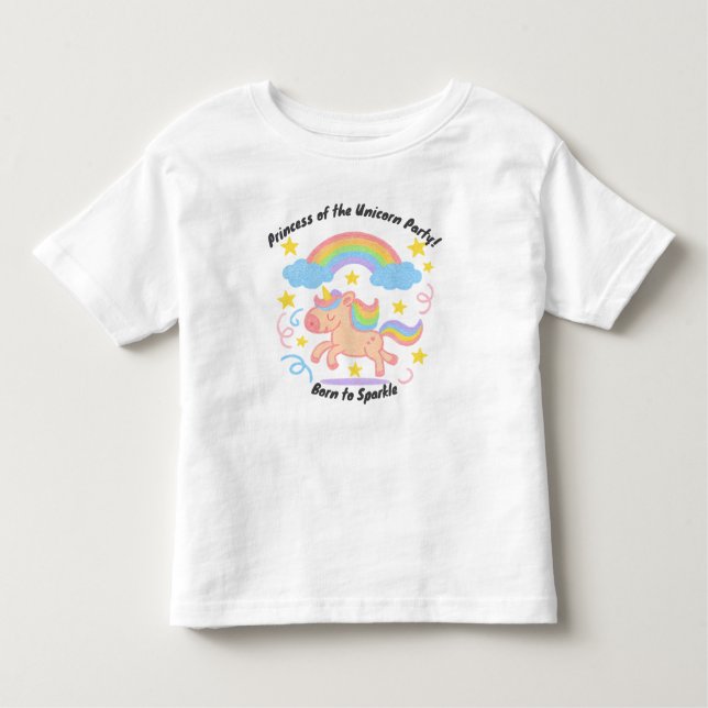 Camiseta Infantil Editable Crayon Style – Unicorn Dream Sparkle (Frente)