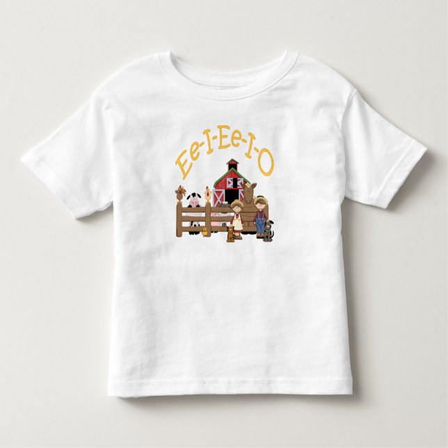 Camiseta Infantil Ee I O na Fazenda (Frente)