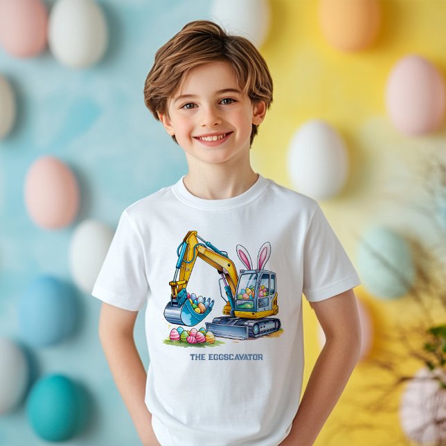 Camiseta Infantil Eggscavator 5000 Campeão de Ovos de Páscoa (Criador carregado)