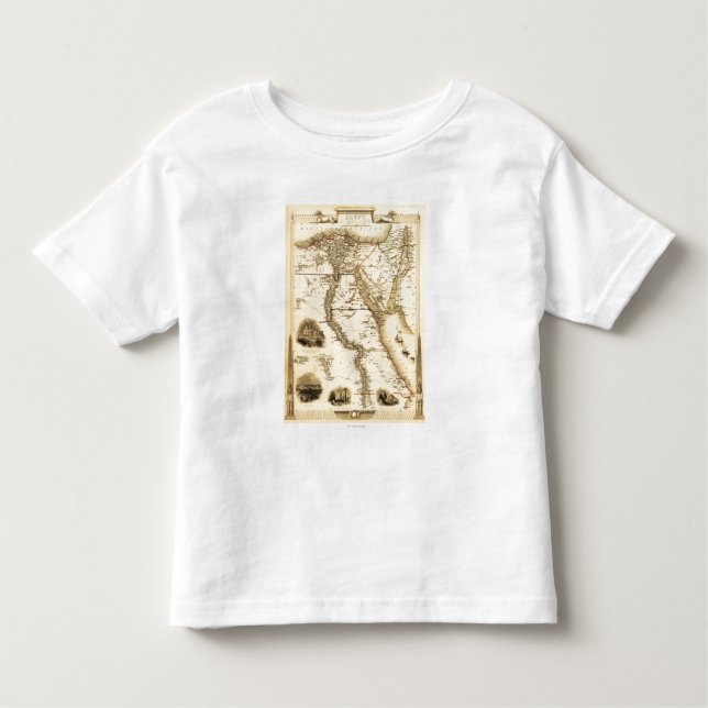 Camiseta Infantil Egipto e ArabiaPanoramic MapEgypt (Frente)