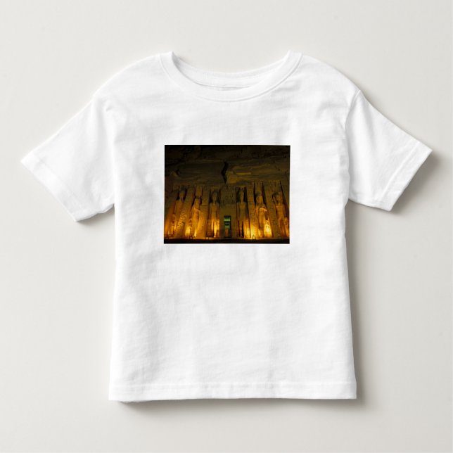 Camiseta Infantil Egito, Abu Simbel, fachada iluminada de Small (Frente)