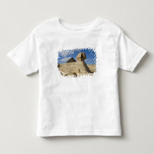 Camiseta Infantil Egito, Gizé. A grande Esfinge ergue-se acima da 2