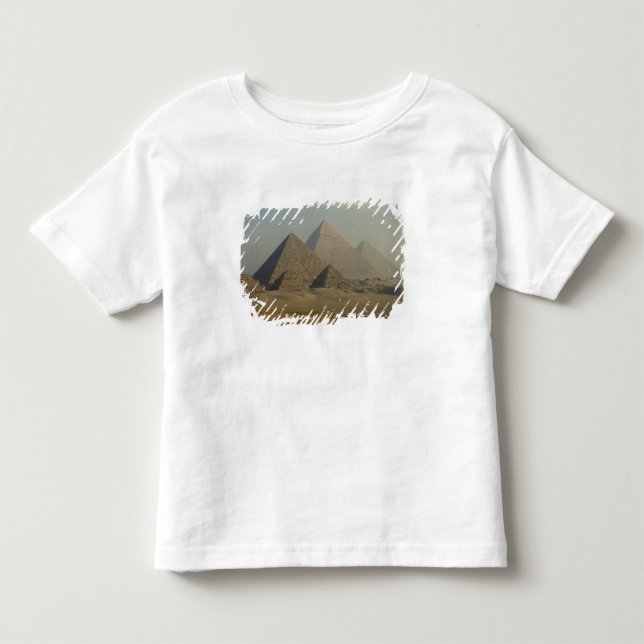 Camiseta Infantil Egito, Gizé, Complexo das Pirâmides de Gizé, Plana (Frente)