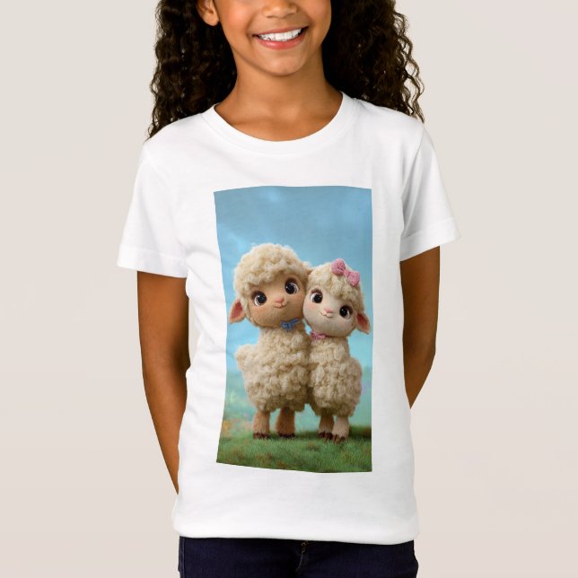 Camiseta Infantil Eid Mubarak Dois Cordeiros (Frente)