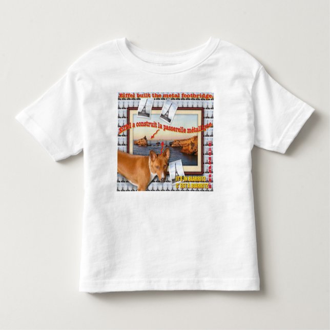 Camiseta Infantil Eiffel construiu a ponte de metal. (Frente)