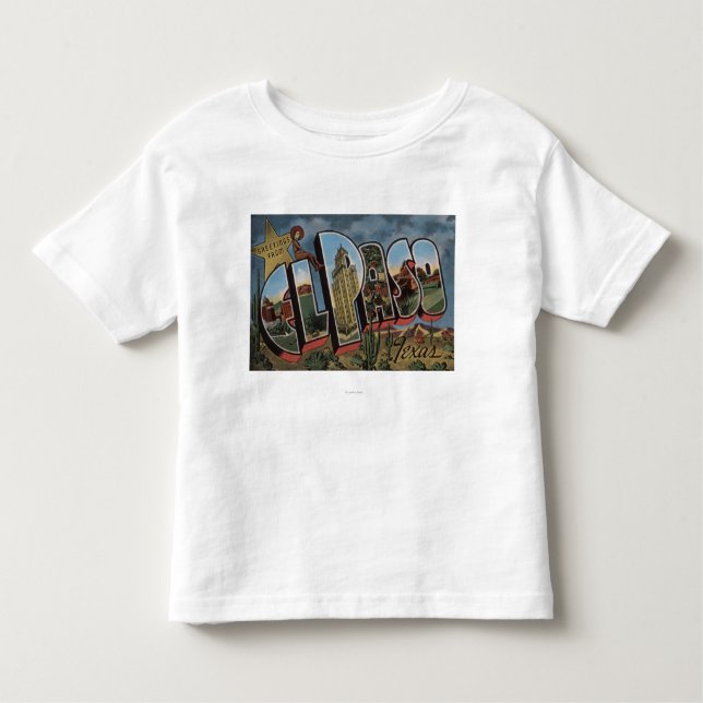 Camiseta Infantil El Paso, Texas - grandes cenas da letra (Frente)