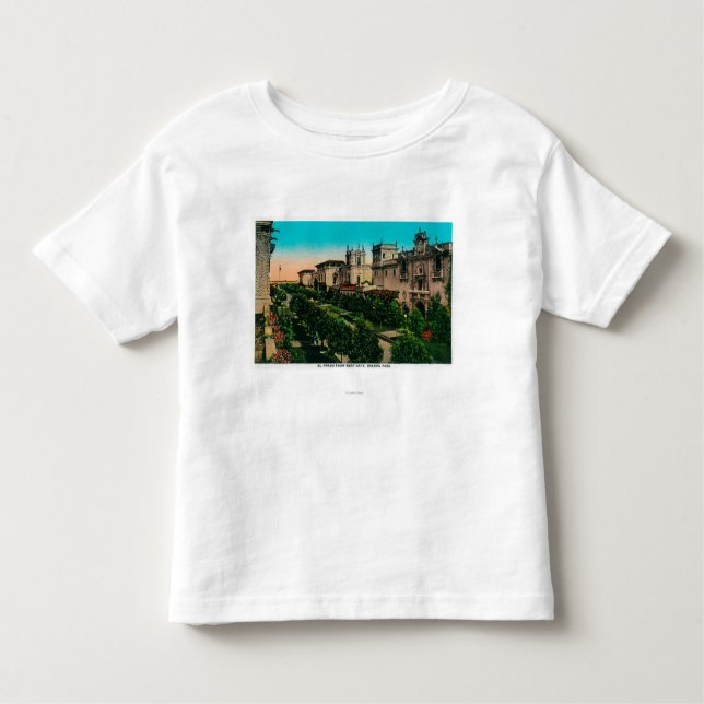 Camiseta Infantil EL Prado da porta ocidental, parque do balboa (Frente)