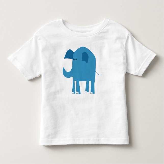 Camiseta Infantil elefante, azul, feliz (Frente)
