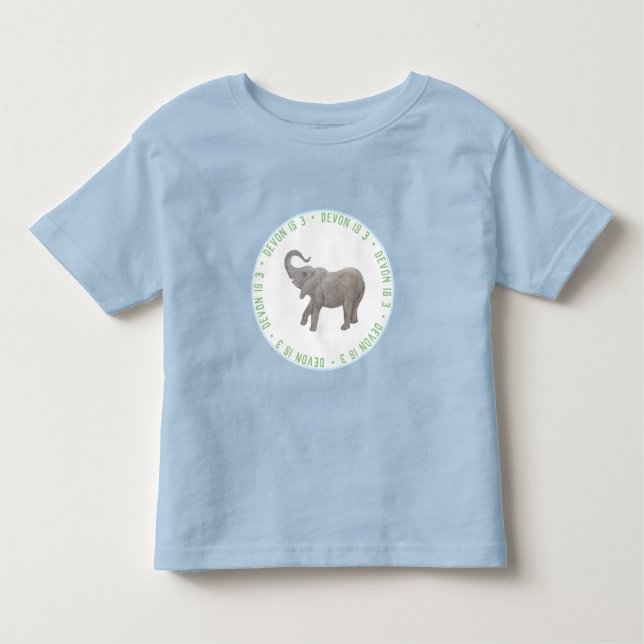 Camiseta Infantil Elefante Bebê Azul Convidado de Honra (Frente)