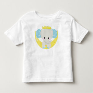Camiseta Infantil Elefante Bonito, Elefante Na Lua, Coroa, Estrelas