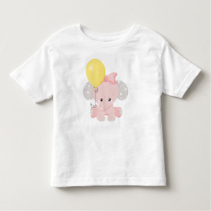 Camiseta Infantil Elefante Com Balão, Elefante Bonito, Coroa, Estrel