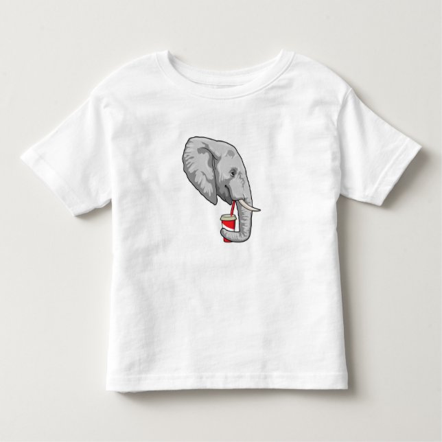 Camiseta Infantil Elefante com Bebida (Frente)
