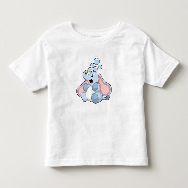 Camiseta Infantil Elefante com bolhas de água (Frente)