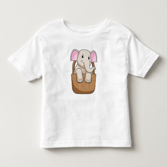 Camiseta Infantil Elefante com cesta (Frente)