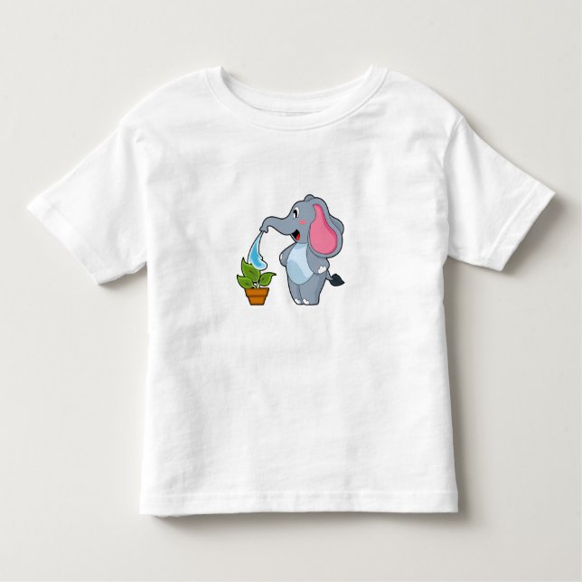 Camiseta Infantil Elefante com Planta (Frente)