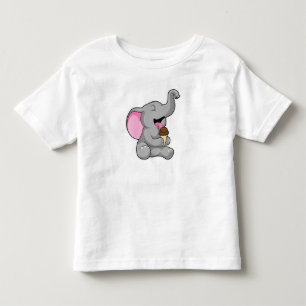 Camiseta Infantil Elefante com sorvete de Waffle Chocolate