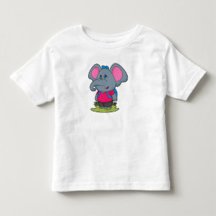 Camiseta Infantil Elefante como Hiker com mochila