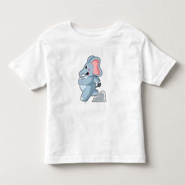 Camiseta Infantil Elefante como Runner (Frente)