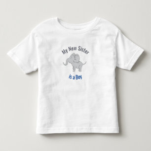 Camiseta Infantil Elefante Cute Nova Irmã é Menino