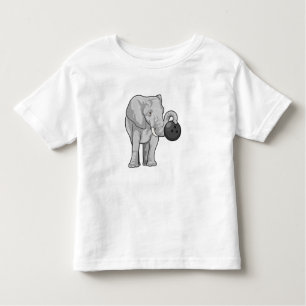 Camiseta Infantil Elefante em Boliches com Bola de boliche