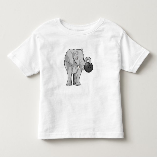 Camiseta Infantil Elefante em Boliches com Bola de boliche (Frente)