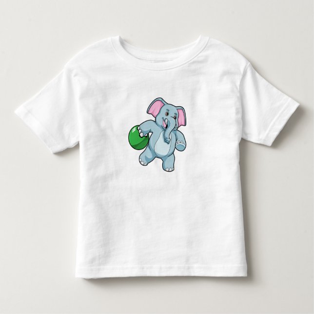 Camiseta Infantil Elefante em Boliches com Bola de boliche (Frente)