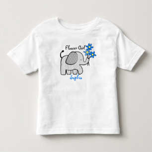 Camiseta Infantil Elefante-Flor com Flores Rosa