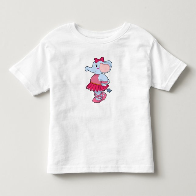 Camiseta Infantil Elefante no Ballet com Saia (Frente)
