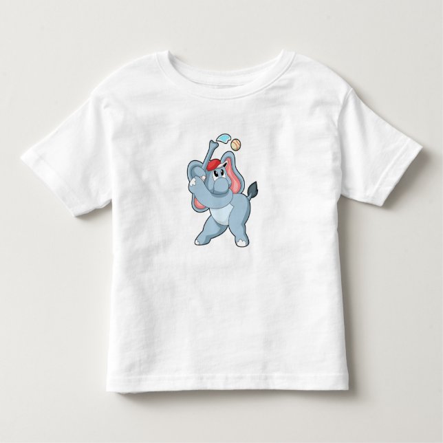 Camiseta Infantil Elefante no Baseball (Frente)